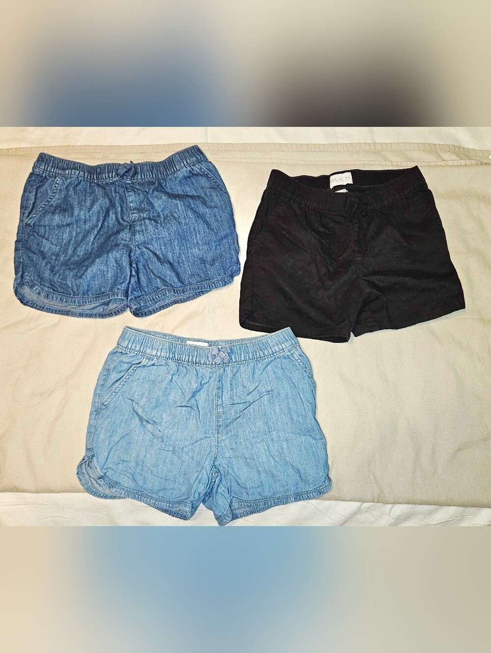 Girls Size 10 Children's Place Shorts Bundle | 2 Denim + Black Casual Shorts
